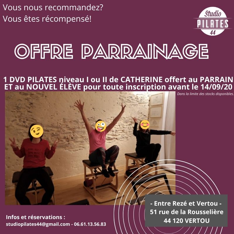 Parrainage inscription Studio pilates 44 Vertou